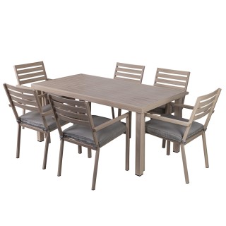 Galileo Σετ τραπέζι και 6 καρέκλες κήπου με κατασκευή από αλουμίνιο...