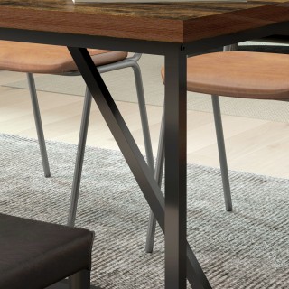 HOMCOM Τραπέζι τραπεζαρίας για 6 άτομα βιομηχανικού στυλ από ξύλο ... HOMCOM Τραπέζι τραπεζαρίας για 6 άτομα βιομηχανικού στυλ από ξύλο ...