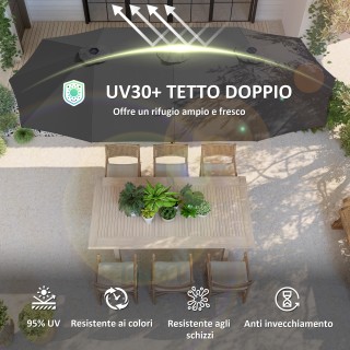 Outsunny Διπλή Ομπρέλα με Αεραγωγούς και Μανιβέλα, από Μέταλλο και ... Outsunny Διπλή Ομπρέλα με Αεραγωγούς και Μανιβέλα, από Μέταλλο και ...