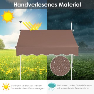 Costway Ρυθμιζόμενη Τέντα Μπαλκονιού 150 cm Χωρίς Τρυπάνι, Ανθεκτικ... Costway Ρυθμιζόμενη Τέντα Μπαλκονιού 150 cm Χωρίς Τρυπάνι, Ανθεκτικ...