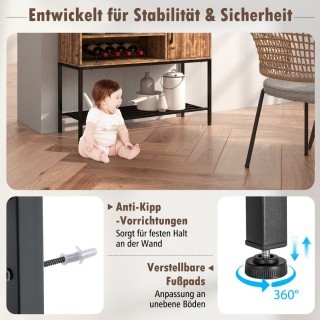 Costway  Βιομηχανικό Μπουφέ-Σερβίτσιο με Αποσπώμενη Κάβα και Μεταλλ...