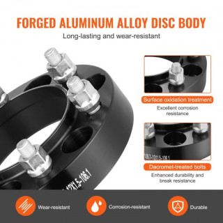 Αποστάτες Τροχών VEVOR 1.25 6x5.5 6 Λουγ Φορτζέ Μαύροι (4 Τεμ.)  LS...