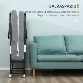 HOMCOM Μονό Αναδιπλούμενο Κρεβάτι 90x200 cm με Στρώμα Πάχους 10 cm,...