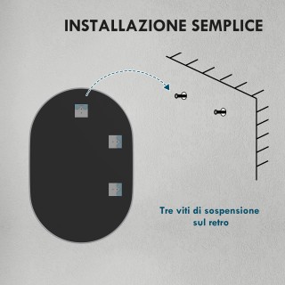 HOMCOM Οβάλ Καθρέφτης Μπάνιου με Αλουμινένιο Πλαίσιο, Κατακόρυφος ή... HOMCOM Οβάλ Καθρέφτης Μπάνιου με Αλουμινένιο Πλαίσιο, Κατακόρυφος ή...