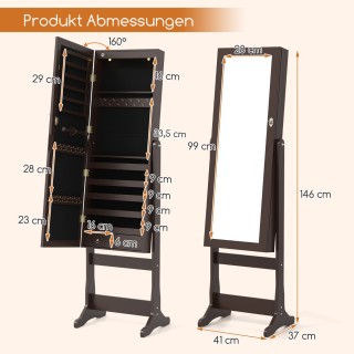 Costway Ντουλάπα με Ολόσωμο Καθρέφτη και LED Φωτισμό για Κοσμήματα ... Costway Ντουλάπα με Ολόσωμο Καθρέφτη και LED Φωτισμό για Κοσμήματα ...