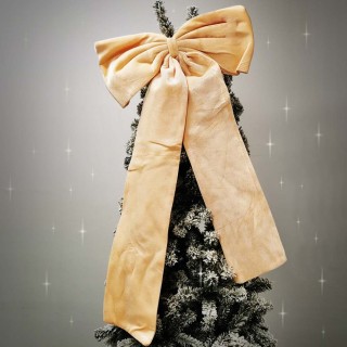 BAKAJI Χριστουγεννιάτικς Φιόγκος για Πόρτα σε Κρεμ Χρώμα 02814839