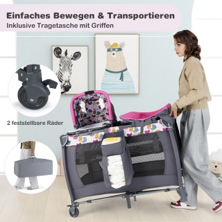 Costway Φορητό Πτυσσόμενο Παιδικό Κρεβάτι & Ψυγείο με Αλλαξιέρα, Γυ... Costway Φορητό Πτυσσόμενο Παιδικό Κρεβάτι & Ψυγείο με Αλλαξιέρα, Γυ...