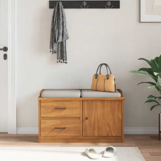 vidaXL Ξύλινος Πάγκος Χωλ SANDNES  87x40x50 cm  με Αποθηκευτικό Χώρ...