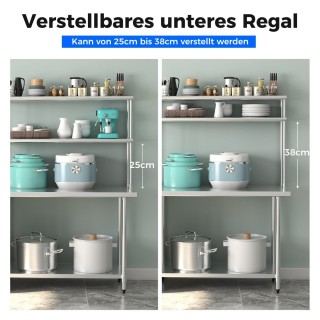 Costway  Ανοξείδωτη Διπλή Ραφιέρα Υπερυψωμένης Αντοχής και Ευελιξία...