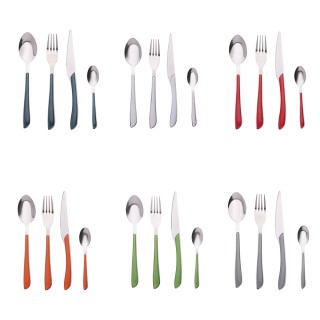 Galileo Σετ 24 μαχαιροπίρουνα από ανοξείδωτο ατσάλι με λαβή χρώματο... Galileo Σετ 24 μαχαιροπίρουνα από ανοξείδωτο ατσάλι με λαβή χρώματο...