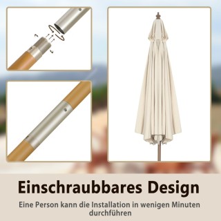 Costway  Μεγάλη και Πολυλειτουργική Ομπρέλα Βεράντας με Ρυθμιζόμενη...