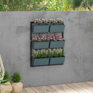 Outsunny κάθετος λαχανόκηπος 3 επιπέδων με 6 ατσάλινες και πλαστικέ...