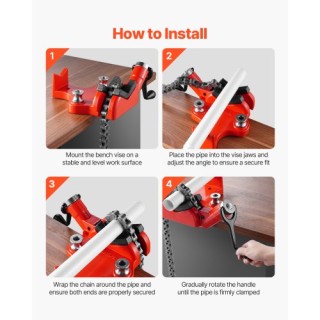 VEVOR Ανθεκτική Αλυσίδα Βάσης για Σωλήνες 1/4 έως 6 ιντσών GLHQ146I...