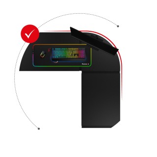 Huzaro Γραφείο Gaming 147x112 cm Hero 6.0 Μαύρο  5903796011296