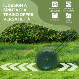 Outsunny Κύλινδρος Γκαζόν 63L με Ξύστρα Λεπίδα, Μεταλλικός, 123x58x...