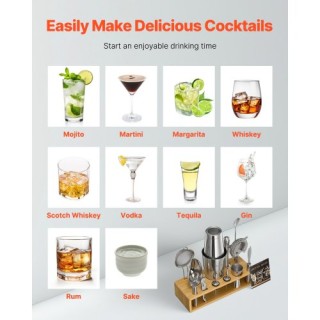 VEVOR Σετ Κοκτέιλ 13 Τεμαχίων Ανοξείδωτο Ατσάλι Ασημί JBYJTZBSDB137... VEVOR Σετ Κοκτέιλ 13 Τεμαχίων Ανοξείδωτο Ατσάλι Ασημί JBYJTZBSDB137...