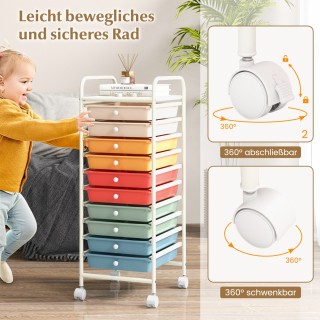 Costway Ρολόγουαν με 10 Στοιβαζόμενα Συρτάρια Πολύχρωμο Τρόλεϊ Μπάν... Costway Ρολόγουαν με 10 Στοιβαζόμενα Συρτάρια Πολύχρωμο Τρόλεϊ Μπάν...