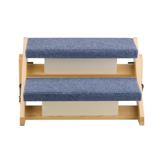 VEVOR Σκάλα Κατοικίδιων Ξύλινη 2 Σκαλοπατιών, 50 κιλά Φορτίο, Αναδι...