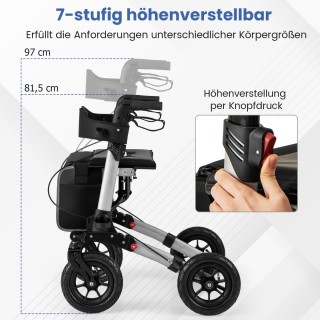 Costway Πτυσσόμενος Περιπατητήρας Αλουμινίου για Ηλικιωμένους με Δι...