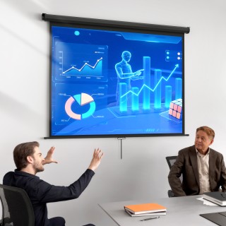 HOMCOM Οθόνη Προβολέα 84 Αναλογίας 4:3, Γωνία Θέασης 160° και Εγκατ...