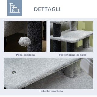 PawHut Σκάλα για Σκύλους με Αφαιρούμενο Σκαλοπάτι, Μπάλα και Εσωτερ...