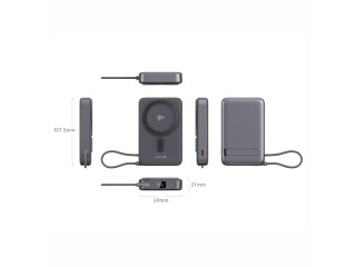 SWISSTEN Φορητός Φορτιστής MagSafe Qi2 15W, 10000 mAh με Ενσωματωμέ...