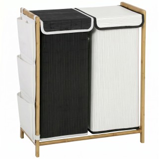 HOMCOM Καλάθι Απλύτων 2 Θέσεων 120L με Καπάκια, Πλαϊνές Τσέπες και ... HOMCOM Καλάθι Απλύτων 2 Θέσεων 120L με Καπάκια, Πλαϊνές Τσέπες και ...