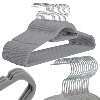 Verk Group Set of 20 Pieces Gray Velvet Non-Slip Coat Hangers...