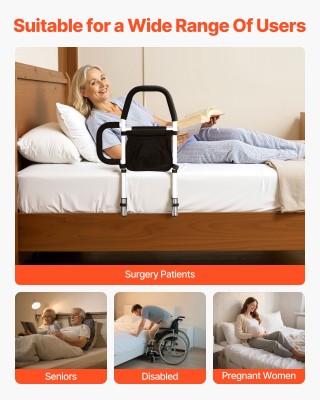 VEVOR Ρυθμιζόμενη Λαβή Κρεβατιού για Ηλικιωμένους, Ανθεκτική έως 13...