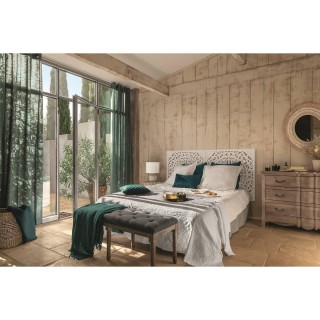 Atmosphera Επιτραπέζιο Φωτιστικό Εκρού με Ανάγλυφο Σχέδιο και Λευκό...