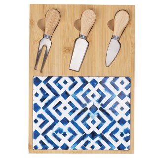 Galileo Σετ ξύλινος δίσκος κοπής και 3 μαχαίρια για τυρί από μπαμπο... Galileo Σετ ξύλινος δίσκος κοπής και 3 μαχαίρια για τυρί από μπαμπο...