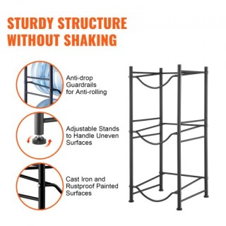 Ράφι Νερού VEVOR 3 Επιπέδων για 3 Μπουκάλια Μαύρο 5JLTZSSTSTZCO9G2HV0 Ράφι Νερού VEVOR 3 Επιπέδων για 3 Μπουκάλια Μαύρο 5JLTZSSTSTZCO9G2HV0