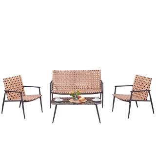 Shally Dogan Σετ Κήπου 4 Θέσεων με 2 Καρέκλες και Καναπέ με Πλεκτό... Shally Dogan Σετ Κήπου 4 Θέσεων με 2 Καρέκλες και Καναπέ με Πλεκτό...