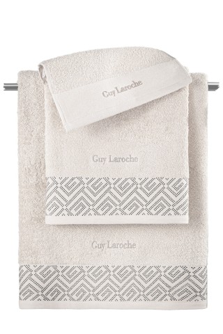 Guy Laroche Σετ 3τμχ Πετσέτες Emblem Ivory, 1122090224000