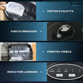 Αυτοκαθαριζόμενη παγομηχανή με 9 κύβους σε 6-12 λεπτά, από PP και α... Αυτοκαθαριζόμενη παγομηχανή με 9 κύβους σε 6-12 λεπτά, από PP και α...