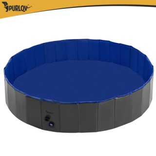 Purlov Πισίνα σκύλου αναδιπλούμενη PURLOV 160x30 εκ. 600 L μπλε/γκρ...