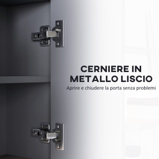 HOMCOM  Καθρέφτης Μπάνιου με 3 Πόρτες και Ντουλάπι 8 Θέσεων με Αμορ...