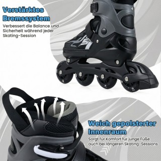 Costway Παιδικά ρυθμιζόμενα πατίνια inline 4 μεγεθών με φωτιζόμενου...