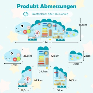 Costway 11-σε-1 Μοντεσσόρι Παιχνίδι Δεινοσαυράκια για Παιδιά - Ξύλι...