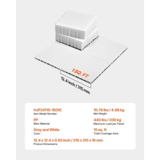 VEVOR Σετ Δαπέδου Γυμναστηρίου 15 Τεμαχίων: Πλακίδια Παζλ που Συνδέ...