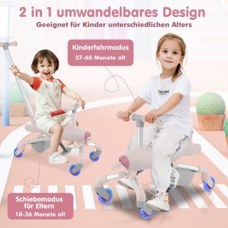 Costway  2-σε-1 Παιδικό Αυτοκίνητο Οδήγησης και Σπρώξιμο με Σχεδιασ...