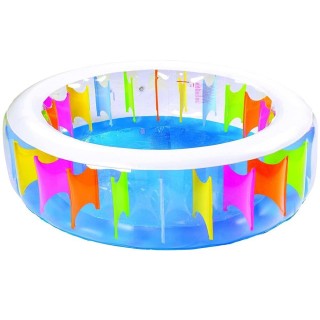 BAKAJI Στρογγυλή Πολύχρωμη Φουσκωτή Πισίνα Εξωτερικού Χώρου Οικογε... BAKAJI Στρογγυλή Πολύχρωμη Φουσκωτή Πισίνα Εξωτερικού Χώρου Οικογε...