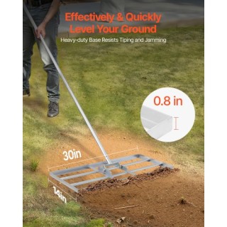 VEVOR Ράβδος Εξομάλυνσης Γκαζόν 14x30in με Ρυθμιζόμενη Λαβή 78in CP... VEVOR Ράβδος Εξομάλυνσης Γκαζόν 14x30in με Ρυθμιζόμενη Λαβή 78in CP...