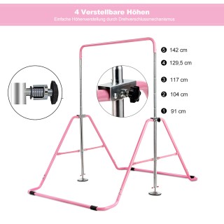 Costway Ρυθμιζόμενη Παιδική Μπάρα Γυμναστικής 90-130 cm Αναδιπλούμε...