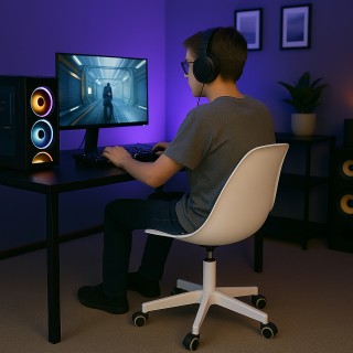 Shally Dogan Εργονομική Λευκή Καρέκλα Γραφείου με Ρόδες για Στούντι...