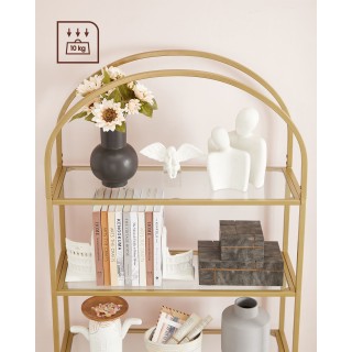 Μεταλλική Καμπυλωτή Ραφιέρα 5 Επιπέδων με Γυαλίνα Ράφια 83 x 30.2 x...