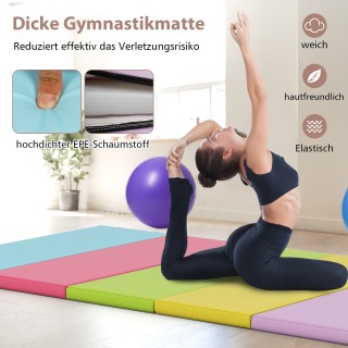 Costway Πτυσσόμενο Στρώμα Γυμναστικής από PU με Λαβή Μεταφοράς - Αθ...