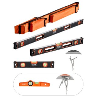 VEVOR Σετ Αλφάδι Αλουμινίου 48/24/16/10 Ίντσες με Φυσαλίδες JXSPC48... VEVOR Σετ Αλφάδι Αλουμινίου 48/24/16/10 Ίντσες με Φυσαλίδες JXSPC48...