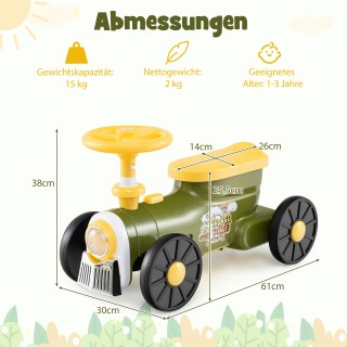 Costway  Παιδικό Αυτοκινητάκι Οδήγησης με Τιμόνι & Κουμπί Ήχου Σφυρ...