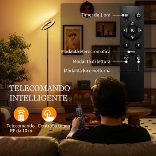 HOMCOM Ρυθμιζόμενο Φωτιστικό Δαπέδου 2700K-6000K με Τηλεχειριστήριο...